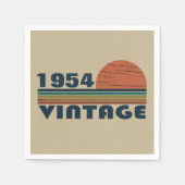 パーソナライズされたヴィンテージ70歳の誕生日 スタンダードカクテルナプキン (正面)