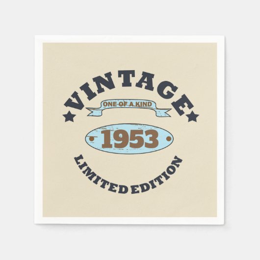 パーソナライズされたヴィンテージ70歳の誕生日 スタンダードカクテルナプキン (正面)