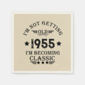 パーソナライズされたヴィンテージ70歳の誕生日 スタンダードカクテルナプキン (正面)