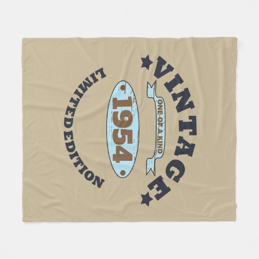 パーソナライズされたヴィンテージ70歳の誕生日 フリースブランケット (正面(横))