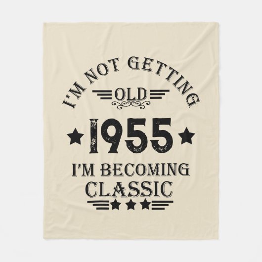 パーソナライズされたヴィンテージ70歳の誕生日 フリースブランケット (正面)