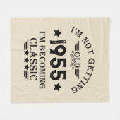 パーソナライズされたヴィンテージ70歳の誕生日 フリースブランケット (正面(横))