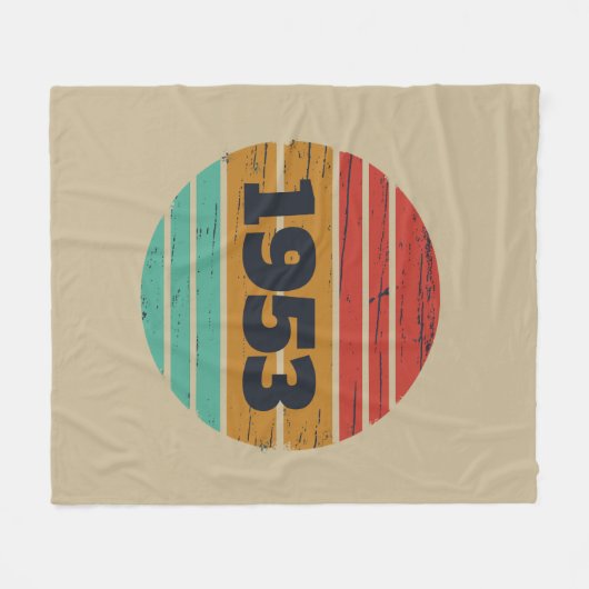 パーソナライズされたヴィンテージ70歳の誕生日 フリースブランケット (正面(横))