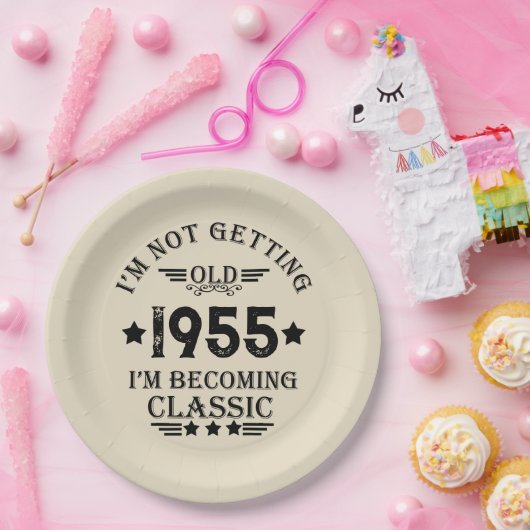 パーソナライズされたヴィンテージ70歳の誕生日 ペーパープレート (パーティー)