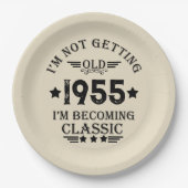 パーソナライズされたヴィンテージ70歳の誕生日 ペーパープレート (正面)