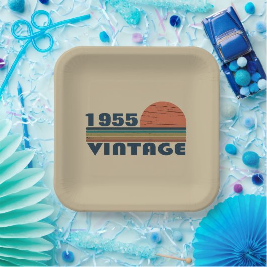 パーソナライズされたヴィンテージ70歳の誕生日 ペーパープレート (パーティー)