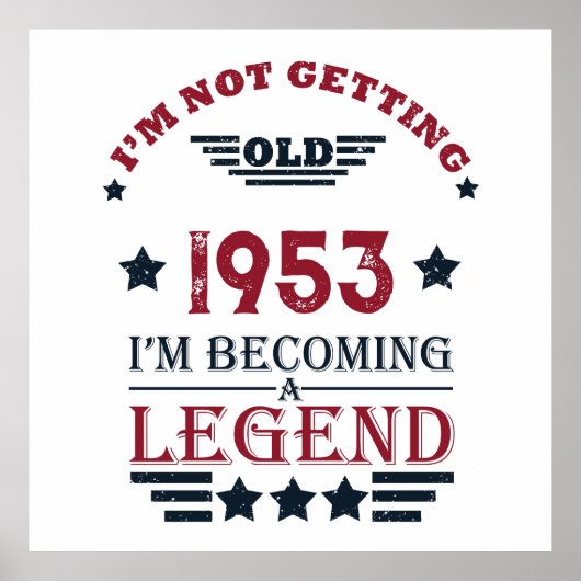 パーソナライズされたヴィンテージ70歳の誕生日 ポスター (正面)