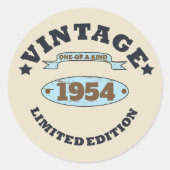 パーソナライズされたヴィンテージ70歳の誕生日 ラウンドシール (正面)