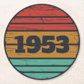 パーソナライズされたヴィンテージ70歳の誕生日 ラウンドペーパーコースター (正面)