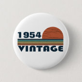 パーソナライズされたヴィンテージ70歳の誕生日 缶バッジ (正面)