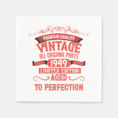 パーソナライズされたヴィンテージ75時間の誕生日パーティー スタンダードカクテルナプキン (正面)