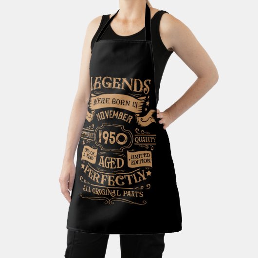 パーソナライズされたヴィンテージ75歳の誕生日ウイスキーのテーマ エプロン (インサイチュ)