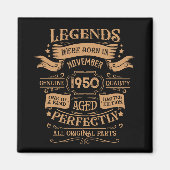 パーソナライズされたヴィンテージ75歳の誕生日ウイスキーのテーマ マグネット (正面)