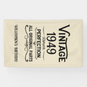 パーソナライズされたヴィンテージ75歳の誕生日ギフトブラック 横断幕 (横)