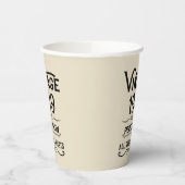 パーソナライズされたヴィンテージ75歳の誕生日ギフトブラック 紙コップ (左)