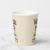 パーソナライズされたヴィンテージ75歳の誕生日ギフトブラック 紙コップ (右)