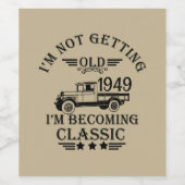 パーソナライズされたヴィンテージ75歳の誕生日ギフト ワインラベル (シングルラベル)