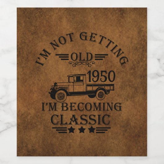 パーソナライズされたヴィンテージ75歳の誕生日パーティー ワインラベル (シングルラベル)