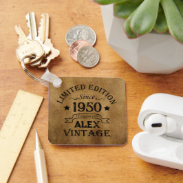 パーソナライズされたヴィンテージ75歳の誕生日プレゼント キーホルダー
