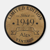 パーソナライズされたヴィンテージ75歳の誕生日プレゼント マグネット (正面)