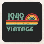 パーソナライズされたヴィンテージ75歳の誕生日 スクエアペーパーコースター (正面)