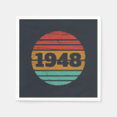 パーソナライズされたヴィンテージ75歳の誕生日 スタンダードカクテルナプキン (正面)