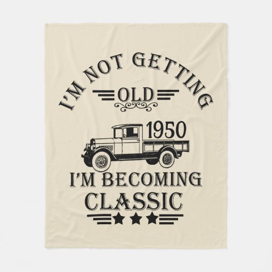 パーソナライズされたヴィンテージ75歳の誕生日 フリースブランケット (正面)