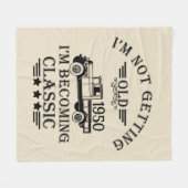 パーソナライズされたヴィンテージ75歳の誕生日 フリースブランケット (正面(横))