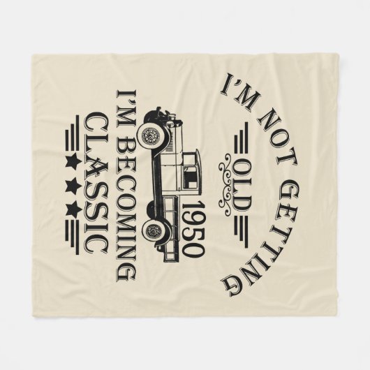 パーソナライズされたヴィンテージ75歳の誕生日 フリースブランケット (正面(横))