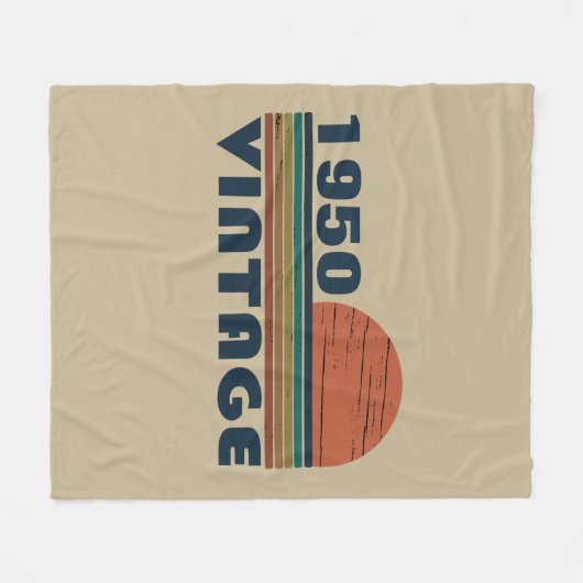 パーソナライズされたヴィンテージ75歳の誕生日 フリースブランケット (正面(横))