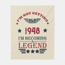 パーソナライズされたヴィンテージ75歳の誕生日 フリースブランケット