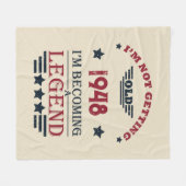 パーソナライズされたヴィンテージ75歳の誕生日 フリースブランケット (正面(横))