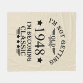 パーソナライズされたヴィンテージ75歳の誕生日 フリースブランケット (正面(横))