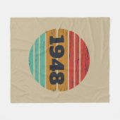 パーソナライズされたヴィンテージ75歳の誕生日 フリースブランケット (正面(横))