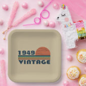 パーソナライズされたヴィンテージ75歳の誕生日 ペーパープレート (パーティー)