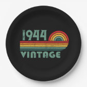 パーソナライズされたヴィンテージ75歳の誕生日 ペーパープレート (正面)