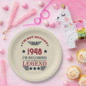 パーソナライズされたヴィンテージ75歳の誕生日 ペーパープレート (パーティー)