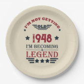 パーソナライズされたヴィンテージ75歳の誕生日 ペーパープレート (正面)