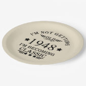 パーソナライズされたヴィンテージ75歳の誕生日 ペーパープレート (アングル)