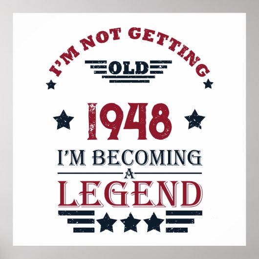 パーソナライズされたヴィンテージ75歳の誕生日 ポスター (正面)