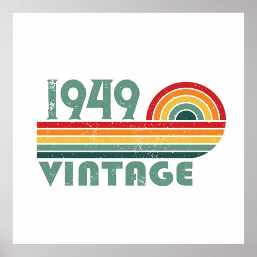 パーソナライズされたヴィンテージ75歳の誕生日 ポスター (正面)