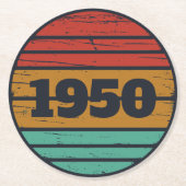 パーソナライズされたヴィンテージ75歳の誕生日 ラウンドペーパーコースター (正面)