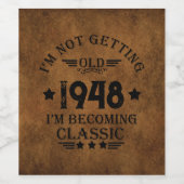 パーソナライズされたヴィンテージ75歳の誕生日 ワインラベル (シングルラベル)