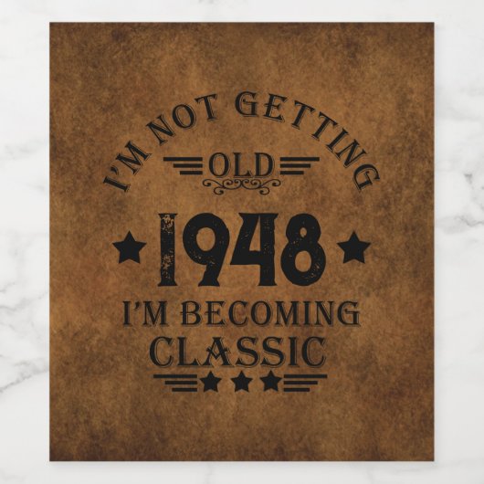 パーソナライズされたヴィンテージ75歳の誕生日 ワインラベル (シングルラベル)