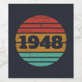 パーソナライズされたヴィンテージ75歳の誕生日 ワインラベル (シングルラベル)