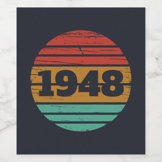 パーソナライズされたヴィンテージ75歳の誕生日 ワインラベル (シングルラベル)