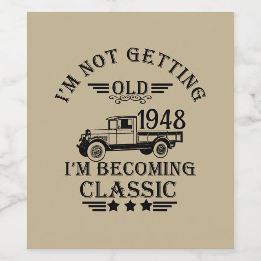 パーソナライズされたヴィンテージ75歳の誕生日 ワインラベル (シングルラベル)