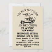パーソナライズされたヴィンテージ75歳の誕生日 招待状 (正面)