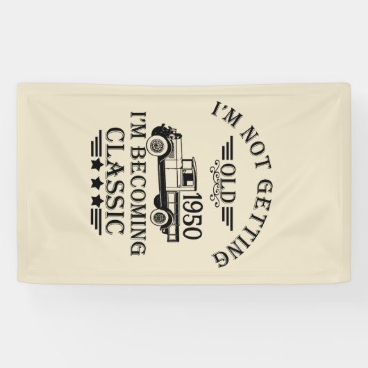 パーソナライズされたヴィンテージ75歳の誕生日 横断幕 (横)