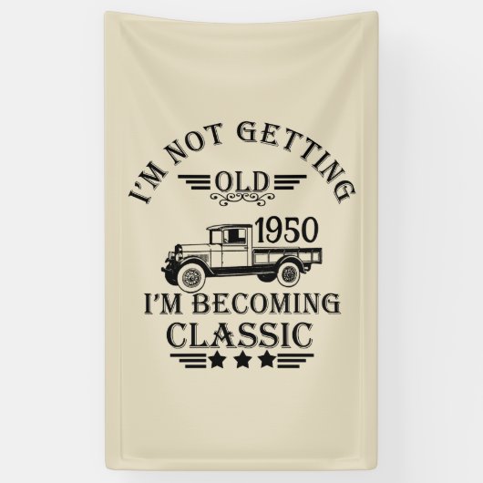 パーソナライズされたヴィンテージ75歳の誕生日 横断幕 (縦)